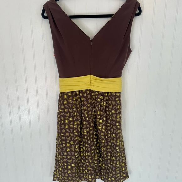 NWT Baraschi by Anthropologie Storm of Shapes Dress in Mocha and Sunshine - 6 - Picture 11 of 13